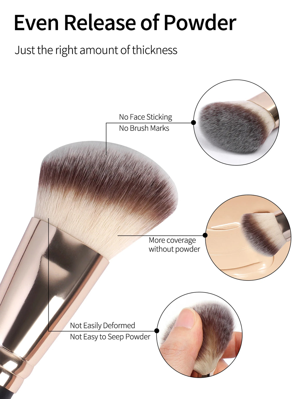 Set 4 Pinceaux Maquillage MAANGE Double Embout – Fond de Teint, Poudre & Fards | Boîte Voyage Débutante