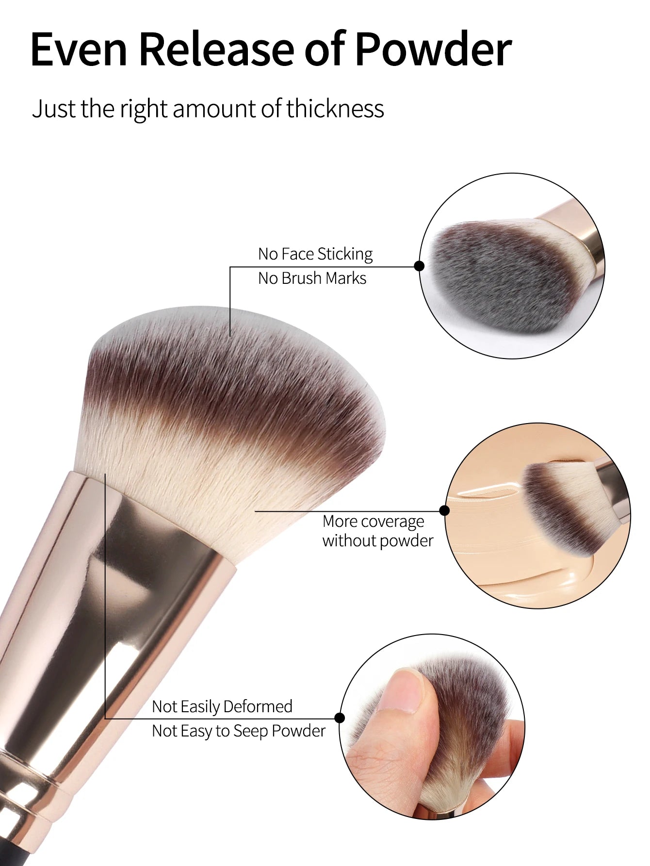 Set 4 Pinceaux Maquillage MAANGE Double Embout – Fond de Teint, Poudre & Fards | Boîte Voyage Débutante
