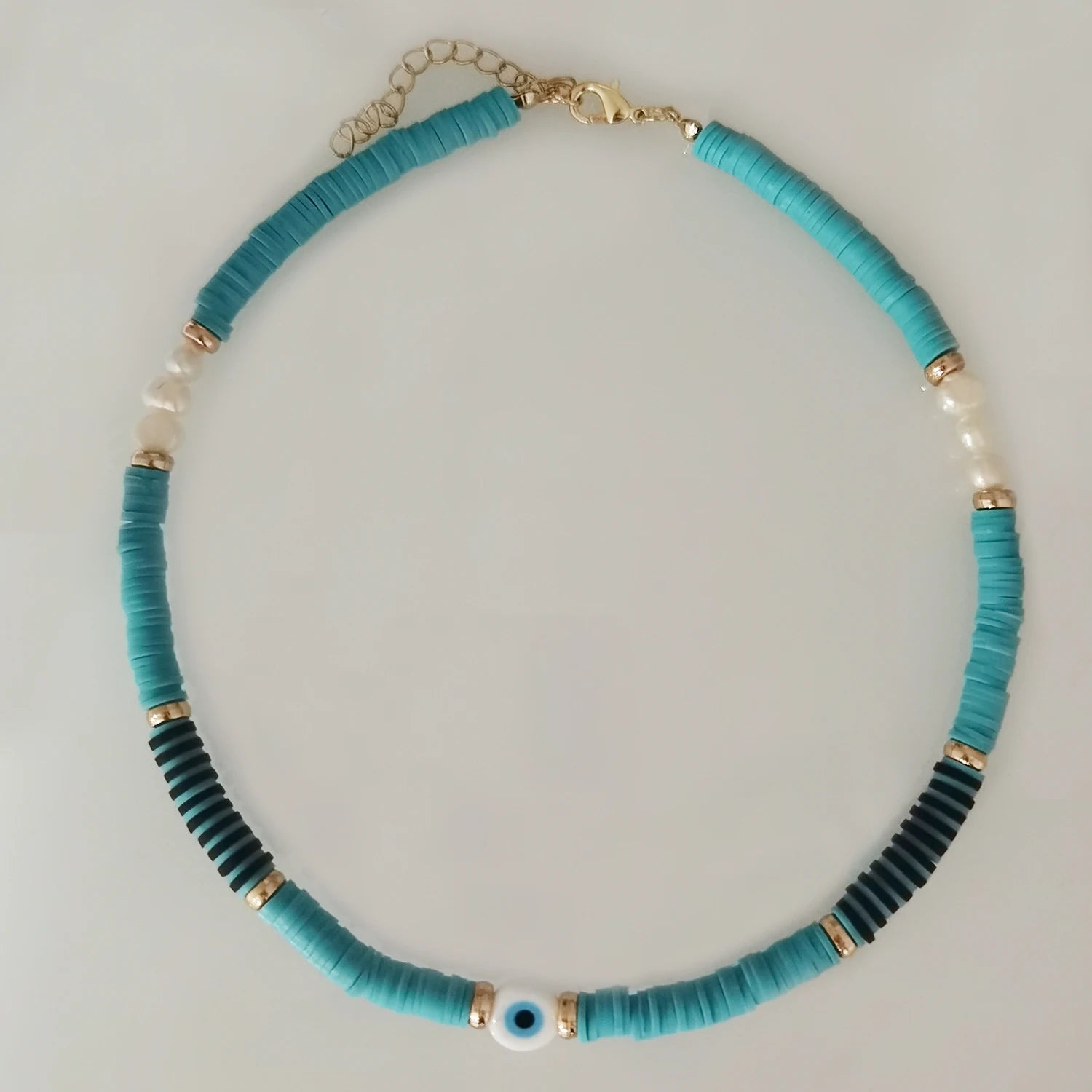 Collier Ras-du-Cou Boho Vintage – Cœur, Coquillage & Œil Turc | Bijou Femme Tendance Été & Plage | Accessoire Mode Charme