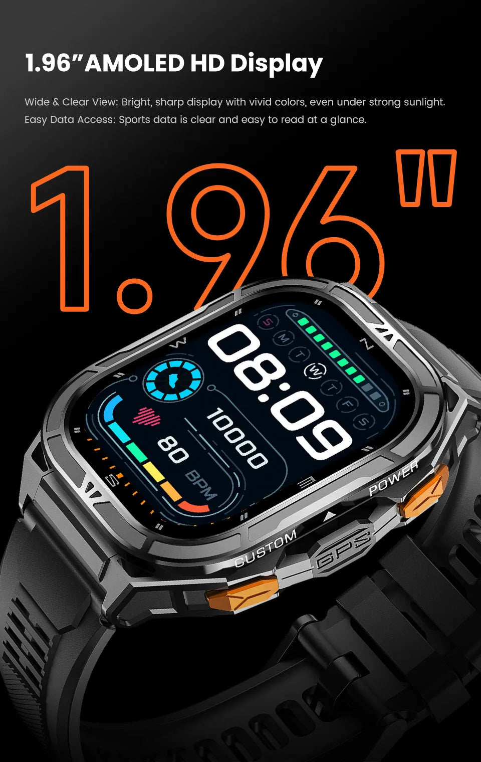 Smartwatch XIAOMI Sport GPS Boussole Appel BT Altimètre Santé – Étanche 3ATM Natation