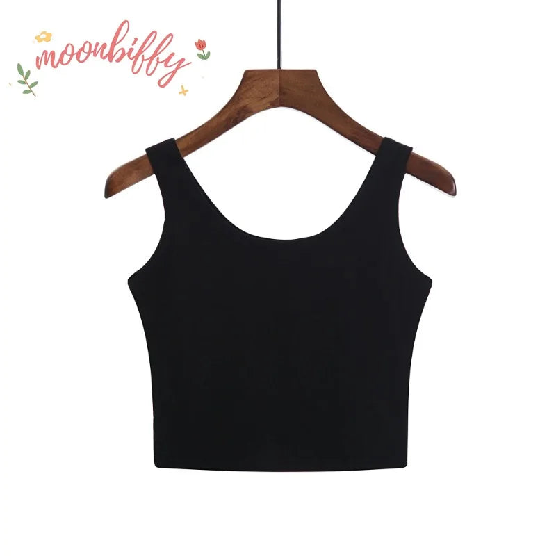 Crop Top Tube 100 % Baumwolle Candy Farben – Ärmelloses, lässiges, sexy Damen-Camisole