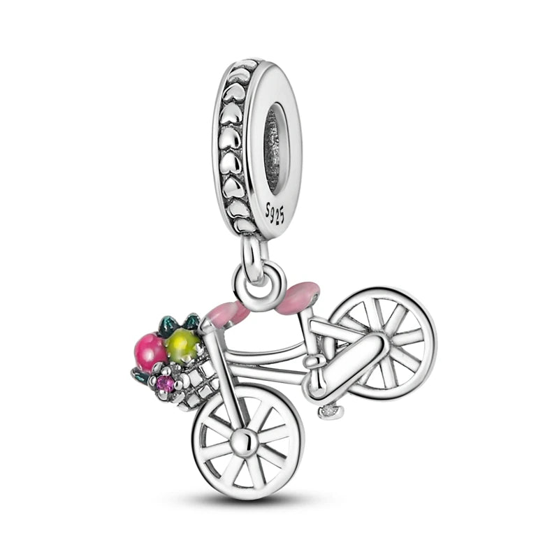 Charm Perle Argent 925 DIY — Avion Tour Appareil Photo Bracelet Collier Femme