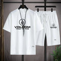VOLCOM Ensemble T-shirt + Short Sport Homme Été – Waffle Imprimé Casual Sportswear