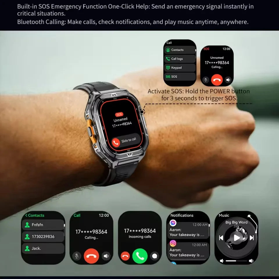 Smartwatch XIAOMI Sport GPS Kompass Anruf BT Höhenmesser Gesundheit – Wasserdicht 3ATM Schwimmen