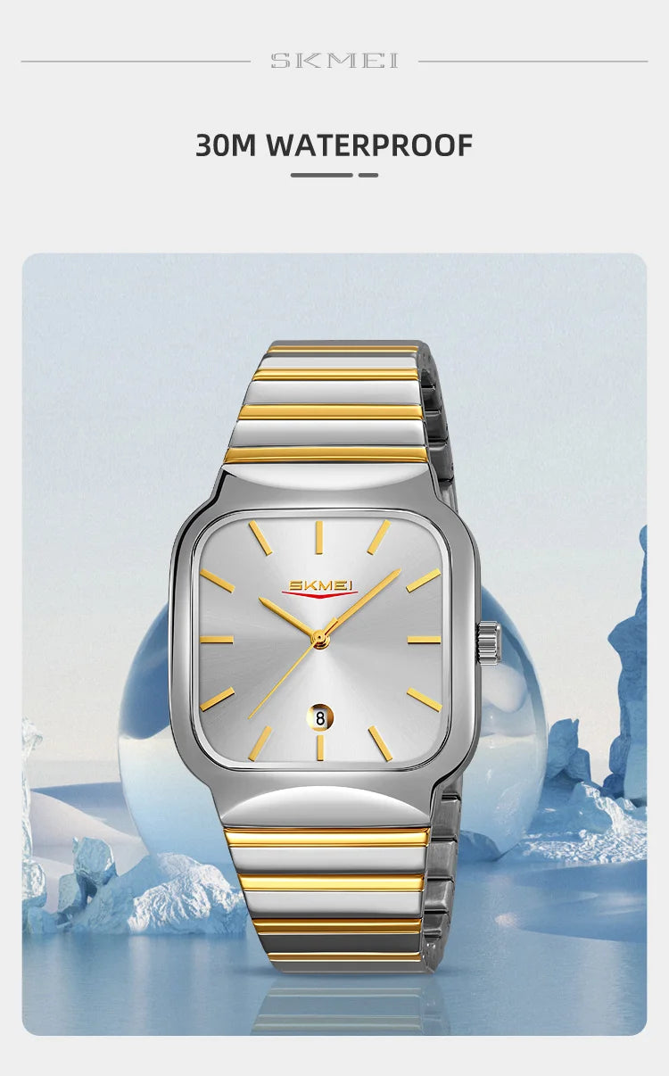 Montre Unisexe SKMEI Luxe Quartz Bracelet Acier – Analogique Date Étanche Fashion