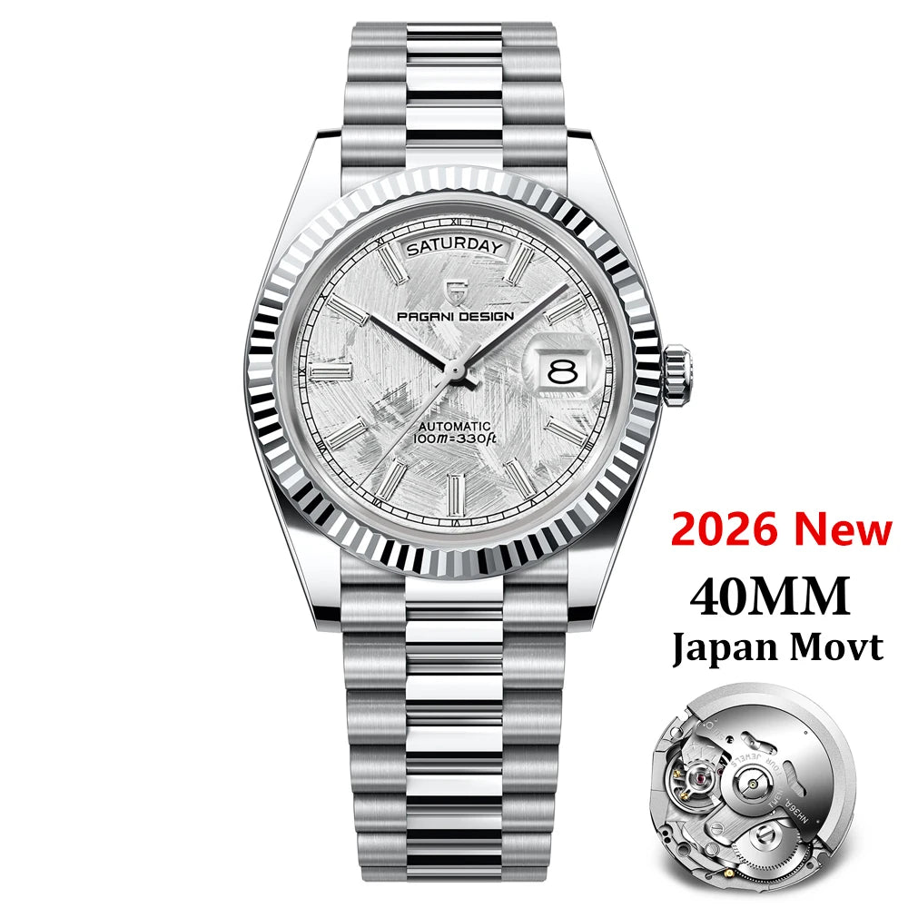 PAGANI DESIGN DD40 2026 Montre Automatique Homme – Verre Saphir AR, Mécanique, Acier Inoxydable | Montre Luxe Homme