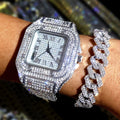 Montre Unisexe Moissanite Iced Out Hip Hop – Diamant Acier Inoxydable Étincelante Luxe
