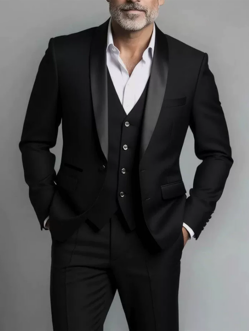 Costume Homme Slim Fit Noir – Ensemble Tuxedo Élégant Mariage & Cérémonie | Mode Homme Premium