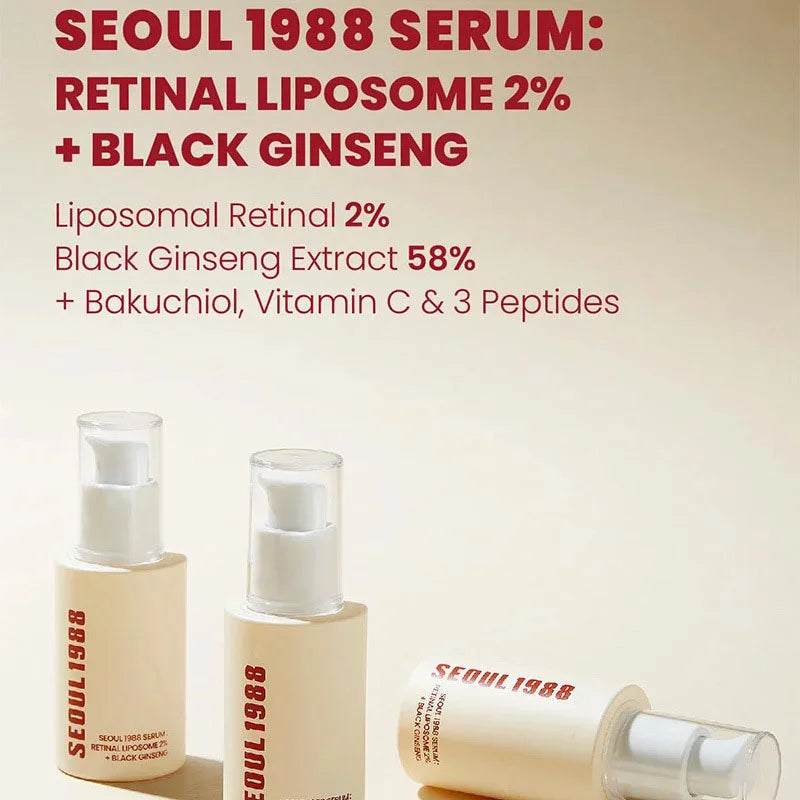 Sérum Visage Rétinol Ginseng Noir Niacinamide 2% – Hydratant Raffermissant Anti-Rides Anti-Âge