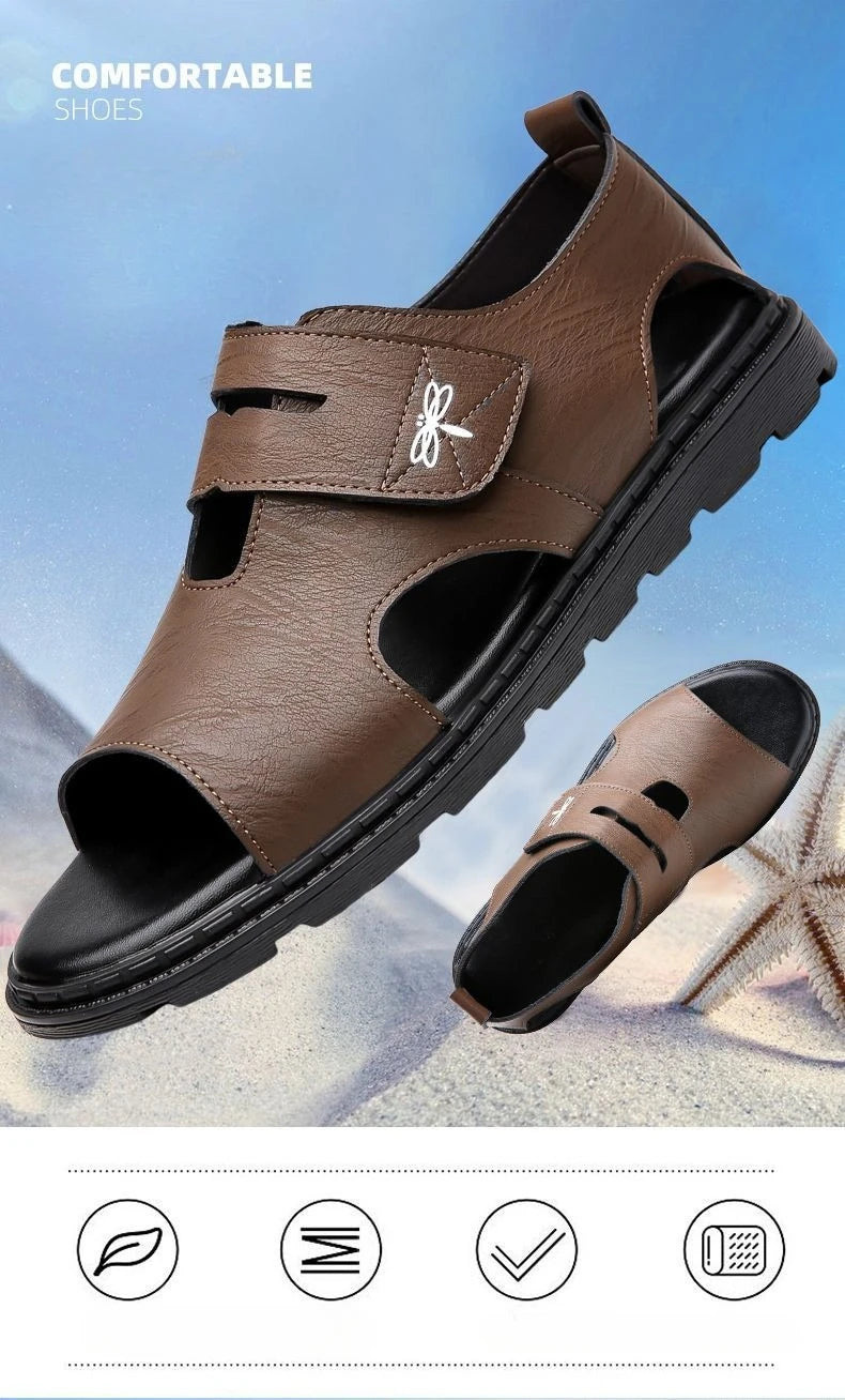 Sandales Romaines Cuir Soft Bottom Homme – Confortables Plage Qualité Premium Casual