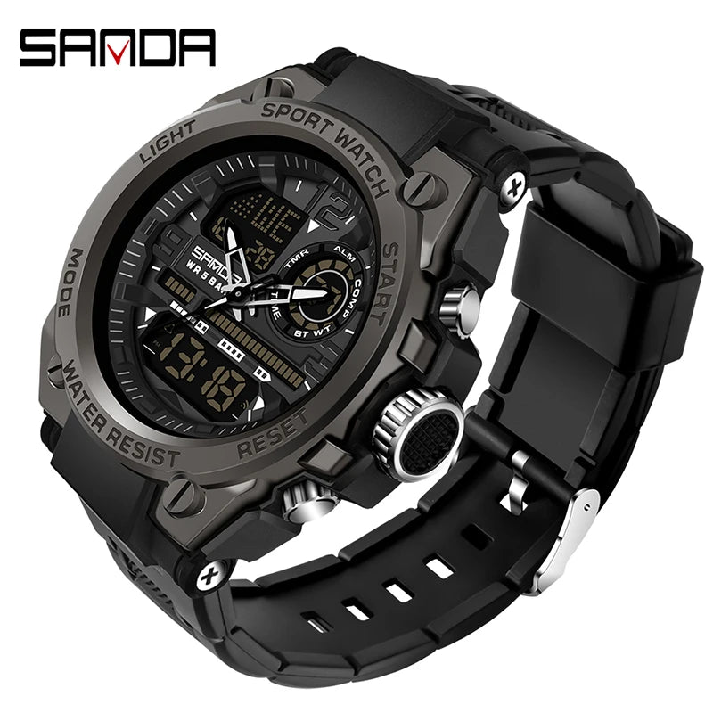 Montre Homme SANDA 6024 Militaire Sport Luxe Quartz 5ATM Étanche – Robuste & Fashion