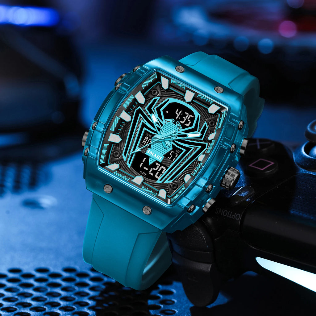 Montre Homme Digital Rectangle 8116 Double Fuseau – Sport Étanche 50M Électronique 2025