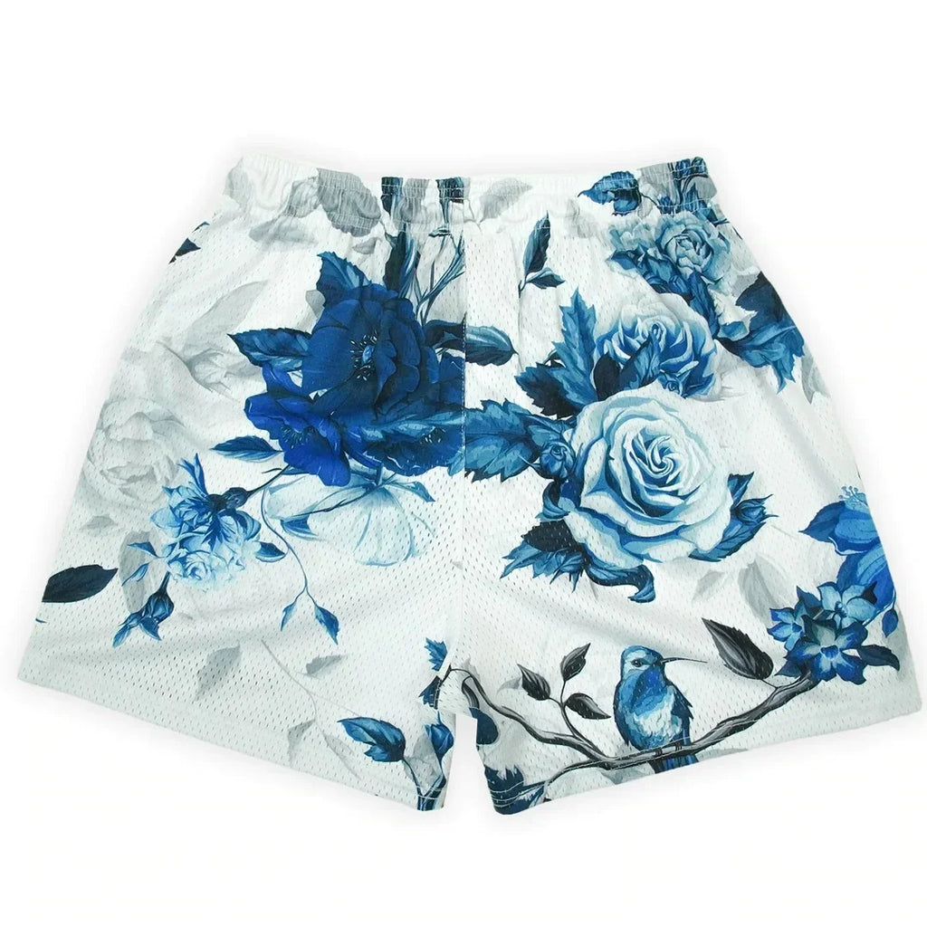 Short Homme Été Rose Broderie Casual Streetwear Hip Hop Fitness Polyester Séchage Rapide Respirant – Short Sport Tendance | Mode Homme Urban