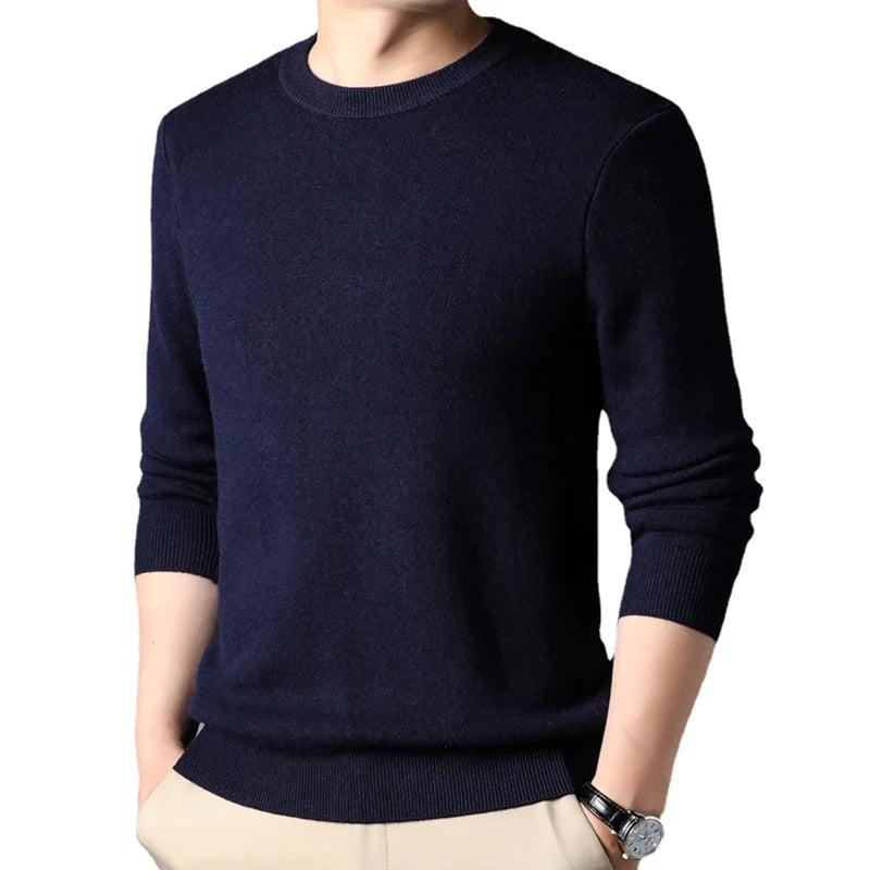 Pull Homme Hiver Tricot Uni Casual Confortable Vintage Oversize Col Rond Automne Sweatshirt Chaud – Sweater Mode Tendance | Mode Homme Premium