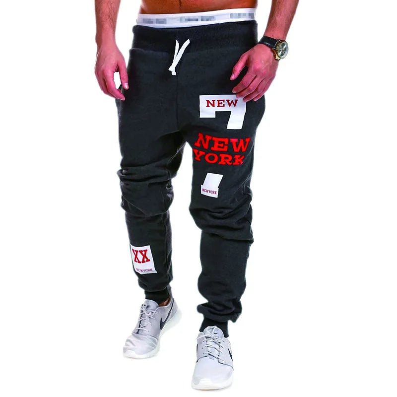 Jogging Herren Bedruckt Buchstaben Grafik Elastische Taille Lässig Hip Hop Sport Outdoor Täglich – Grau Blau Schwarz Streetwear | Herrenmode Trend