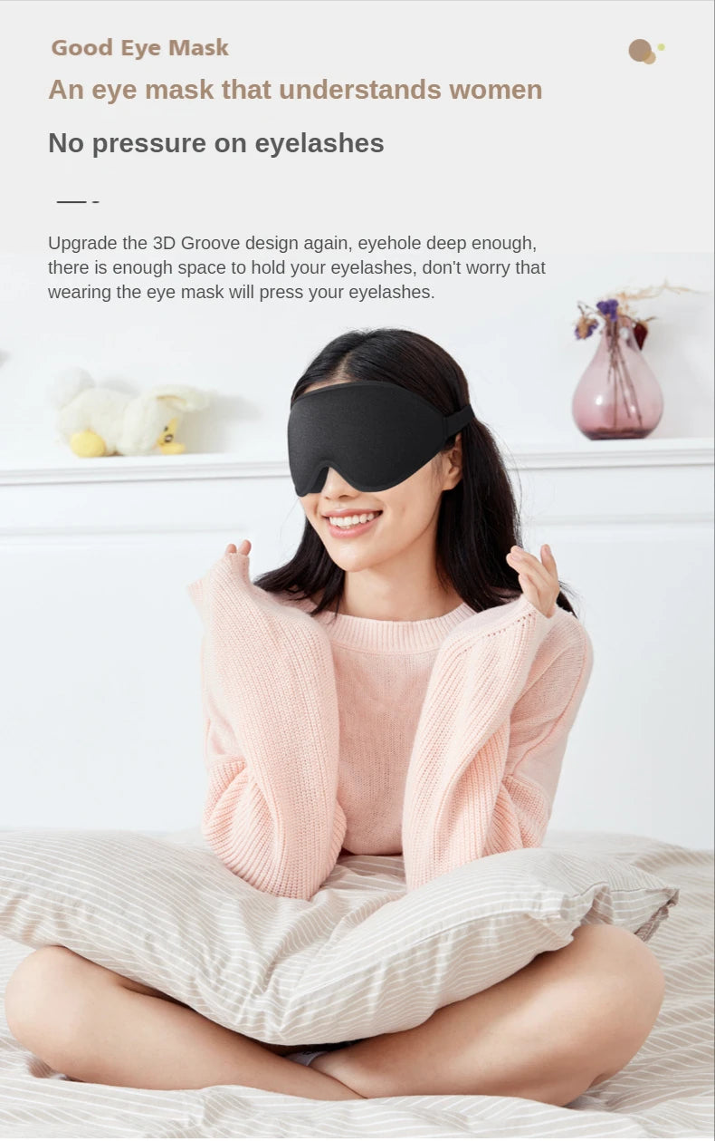 Masque de Sommeil 3D Mousse Mémoire - Occultant Total & Confort Premium
