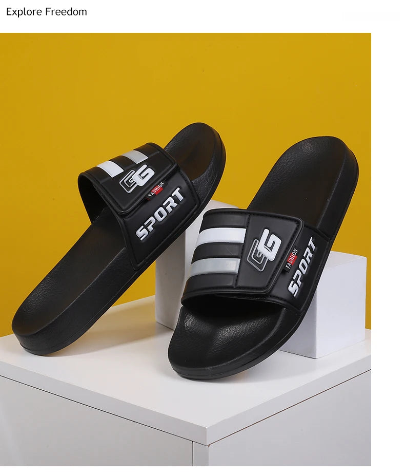 Mules Velcro Homme Légères Plage Grande Taille – Slides Soft Casual Clog Été