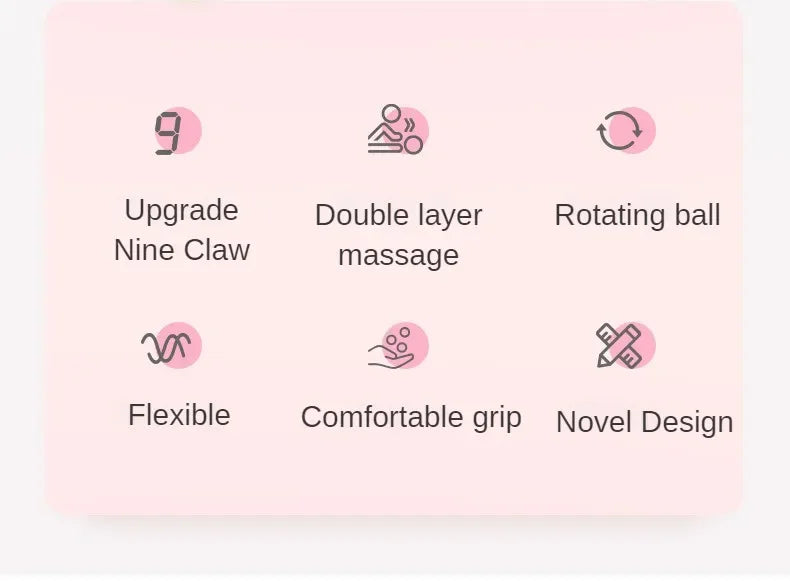 Masseur Cuir Chevelu 9 Griffes – Boules Acier Anti-Stress & Stimulation Capillaire | Relaxation Tête & Nuque