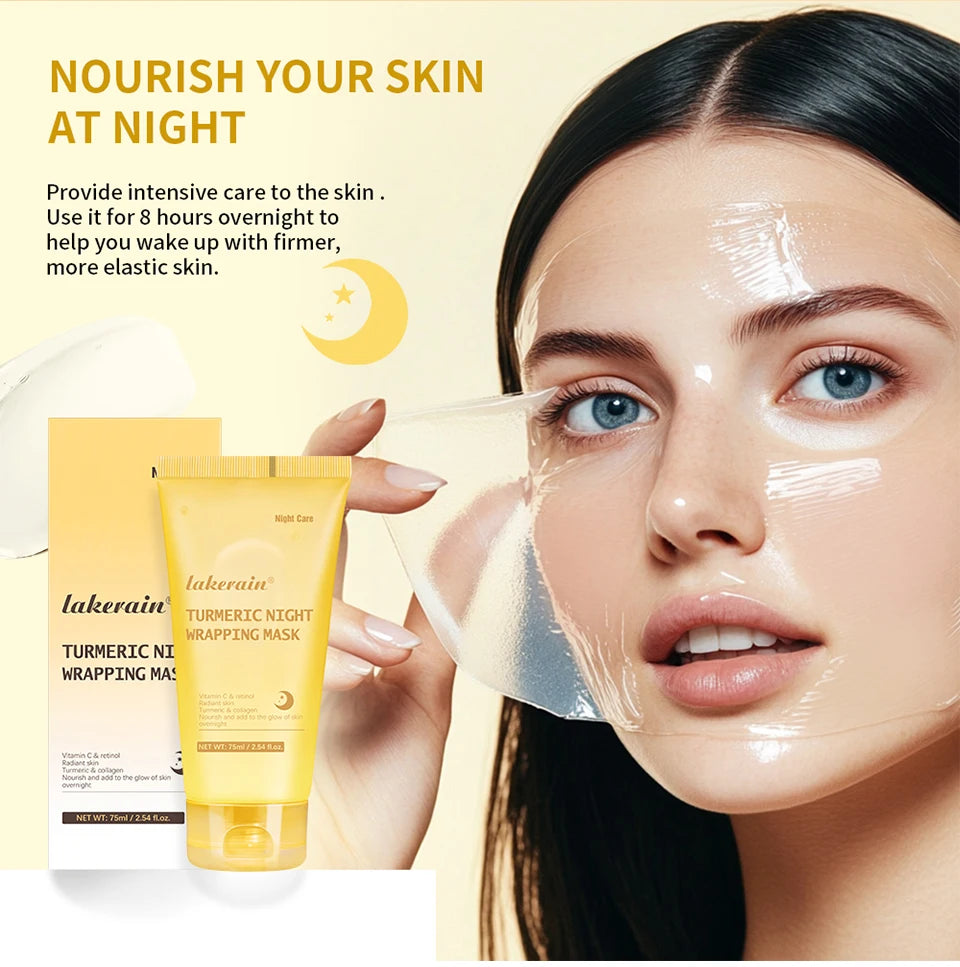 Masque Nuit Peel-Off Acide Kojique & Curcuma – Collagène Hydrolysé | Teint Éclatant & Raffermissant | Korean Skincare