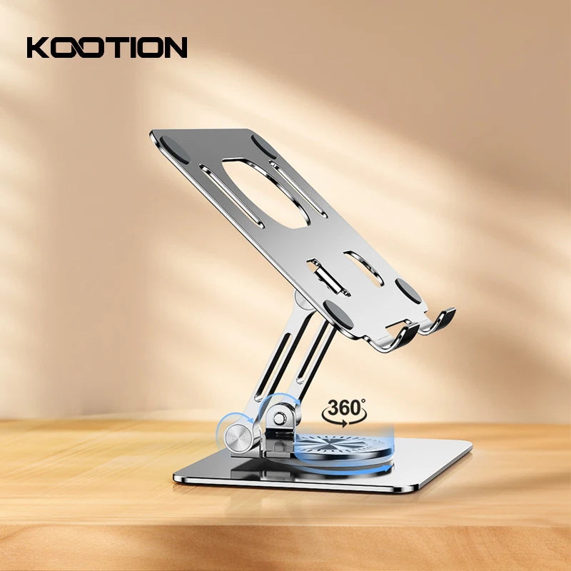 KOOTION Support Tablette 360° Pliable & Réglable – Compatible iPad Pro/Air/Mini & Laptop 5.8''-12''