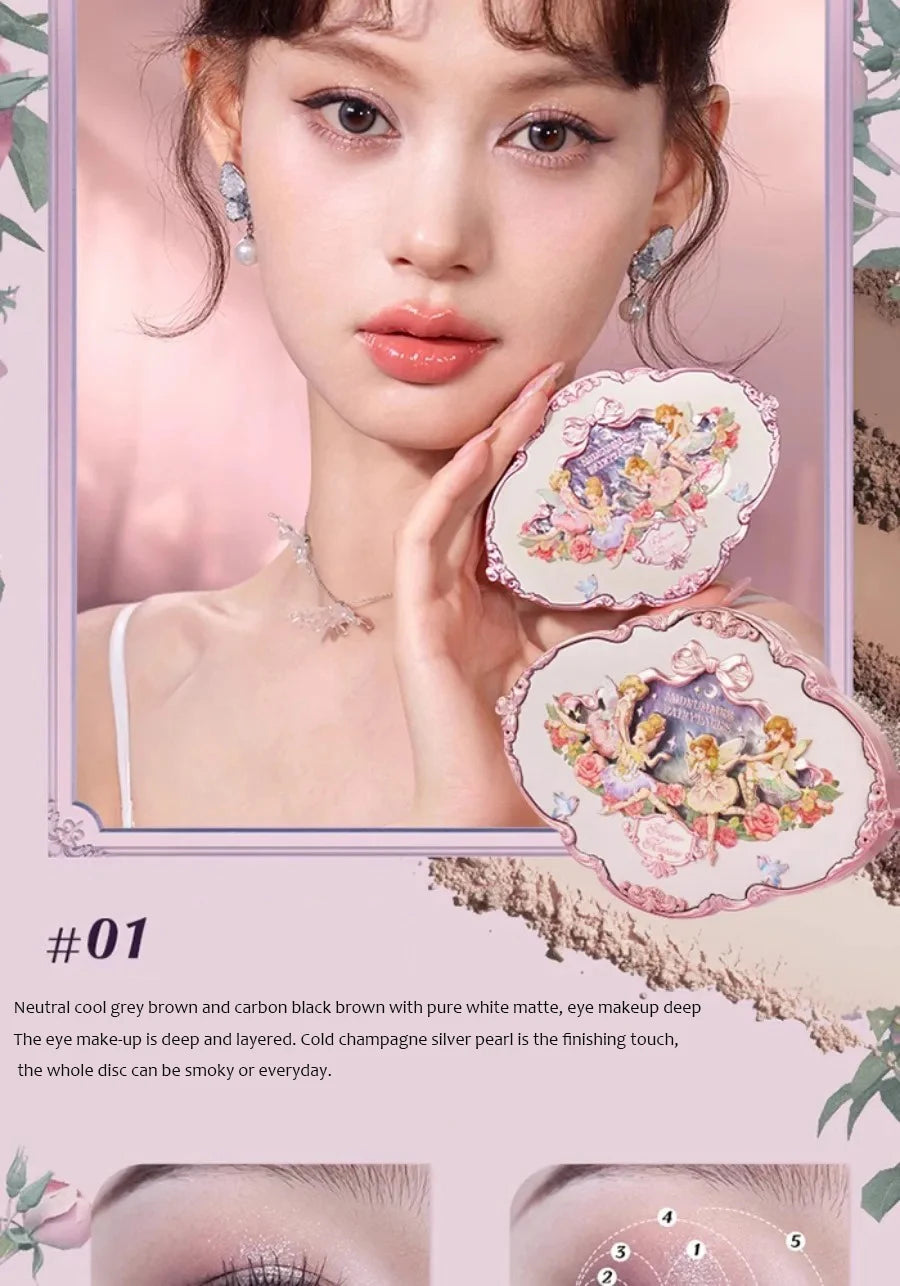 Palette Fards à Paupières Flower Knows Swan Ballet – 6 Teintes Mat, Shimmer & Nacré | Glitter