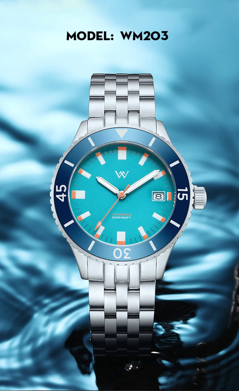 Montre Homme Welly Merck WM203 Automatique NH35 – Saphir Céramique 200M Luxe Premium