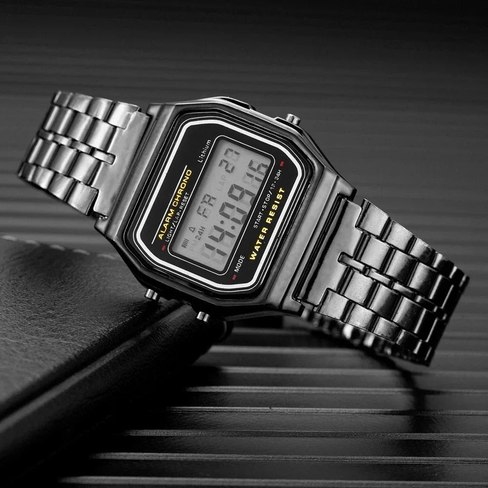 Montre Unisexe Digital LED Or Sport 2025 – Bracelet Électronique Étanche Homme Femme