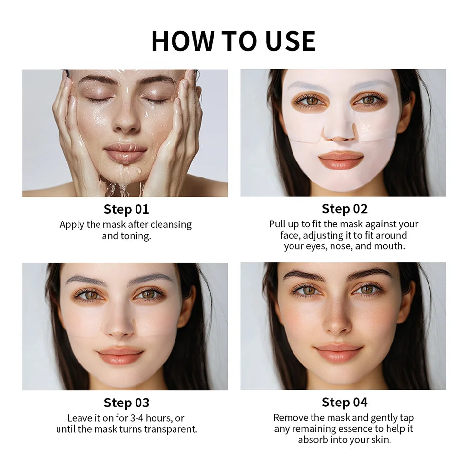 Masque Visage Bio-Collagène Nuit – Hydratation Profonde, Rétrécissement des Pores & Éclat | Soin Overnight Repulpant