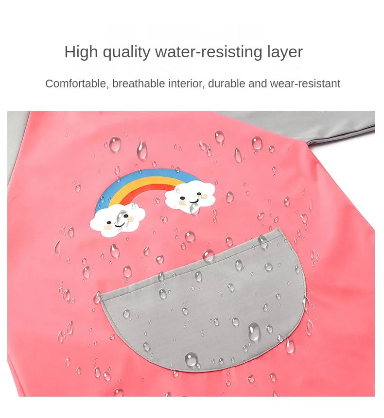 Tablier Imperméable Enfant – Blouse de Peinture Maternelle Repas Garçon Fille