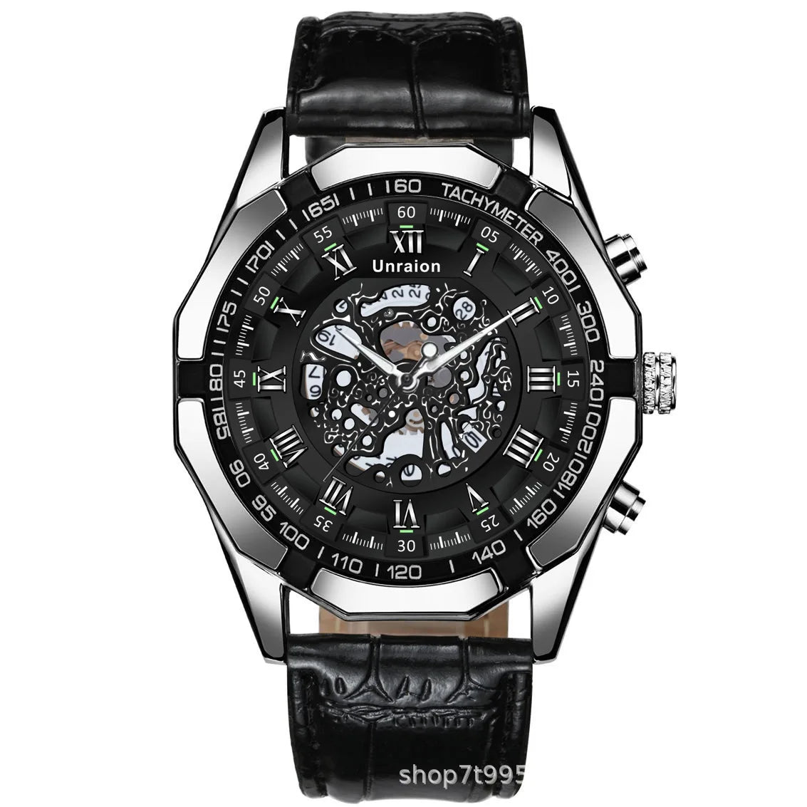 Montre Homme Automatique Calendrier Lumineux Chiffres Romains – Business Étanche Élégante