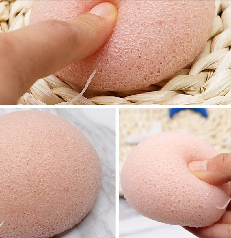Éponge Konjac Naturelle – Exfoliante & Nettoyante Douce Visage Peau Sensible