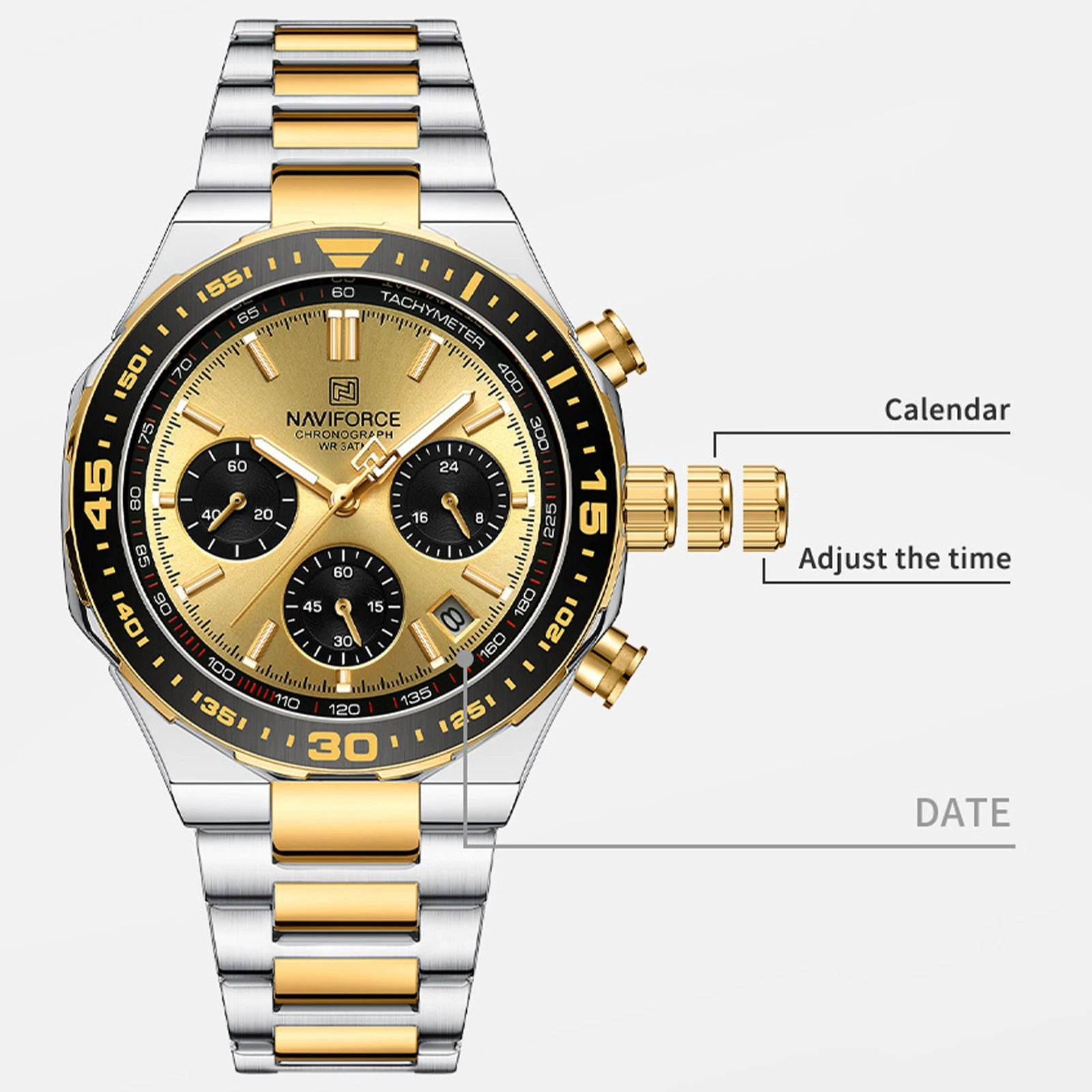 Montre Homme Naviforce Business Classique Quartz – Acier Inoxydable Étanche Fashion 2024