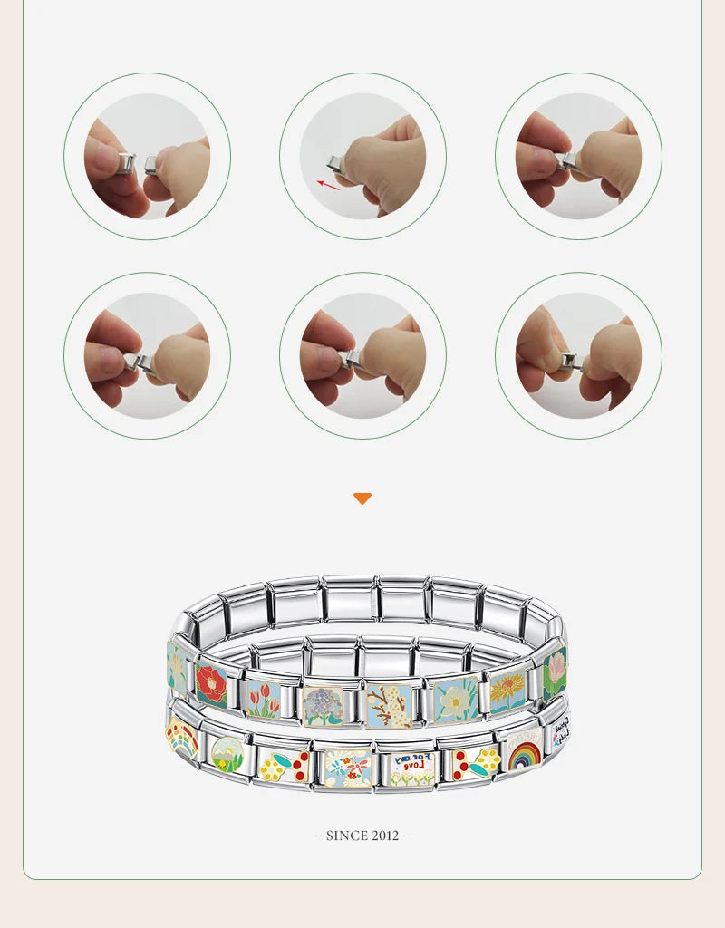 Niedlicher Tier-Charm für italienisches Armband, Edelstahl 9 mm