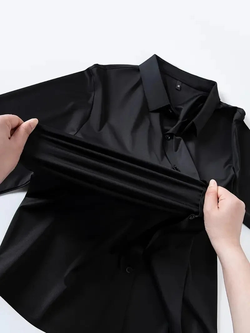 Chemise Habillée Homme Ultra-Stretch Manches Longues Anti-Froissé Douce Blanche Business Formel Élégante Confortable Intemporelle – Chemise Business Premium Ultra-Stretch Anti-Froissé Manches Longues Blanche | Mode Homme Business Formel Premium