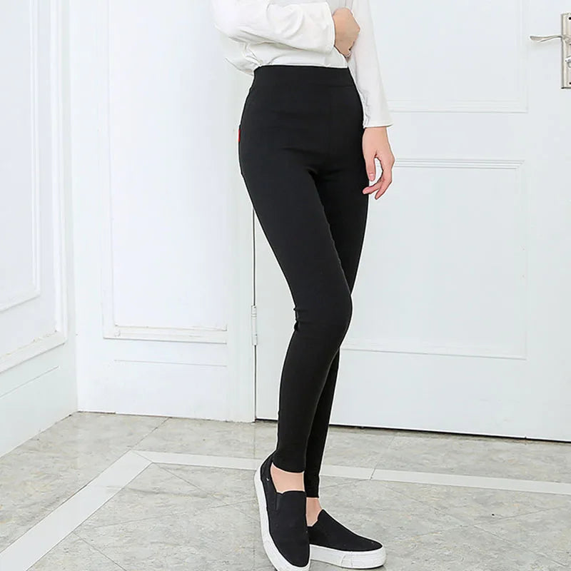 Jean Crayon Femme Noir Slim Stretch Style Coréen Taille Haute Longueur Cheville – Pantalon Denim Élégant Bureau | Automne