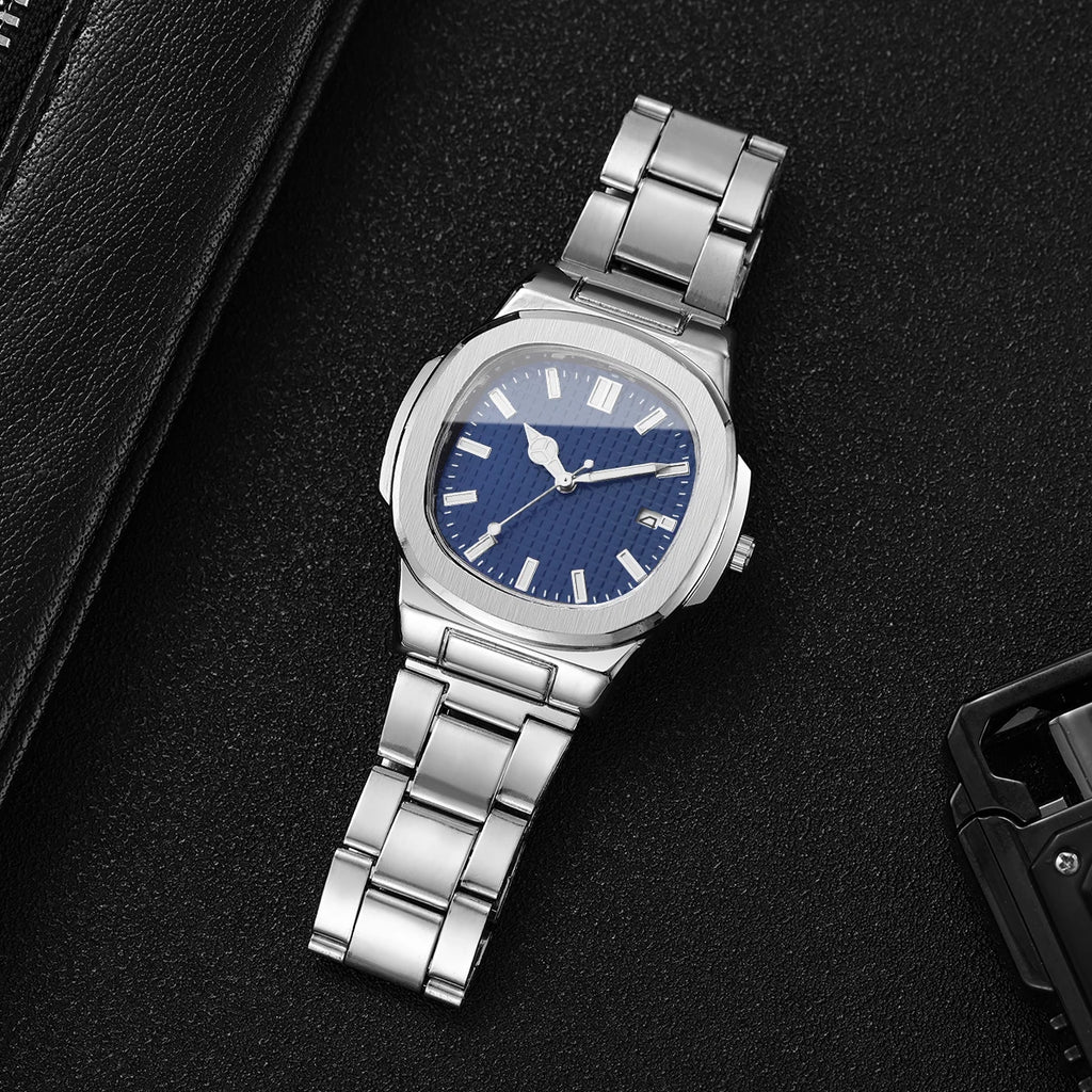 Lot 2 ou 4 Montres Homme Business Quartz Carré Calendrier – Set Fashion Casual Sans Boîte