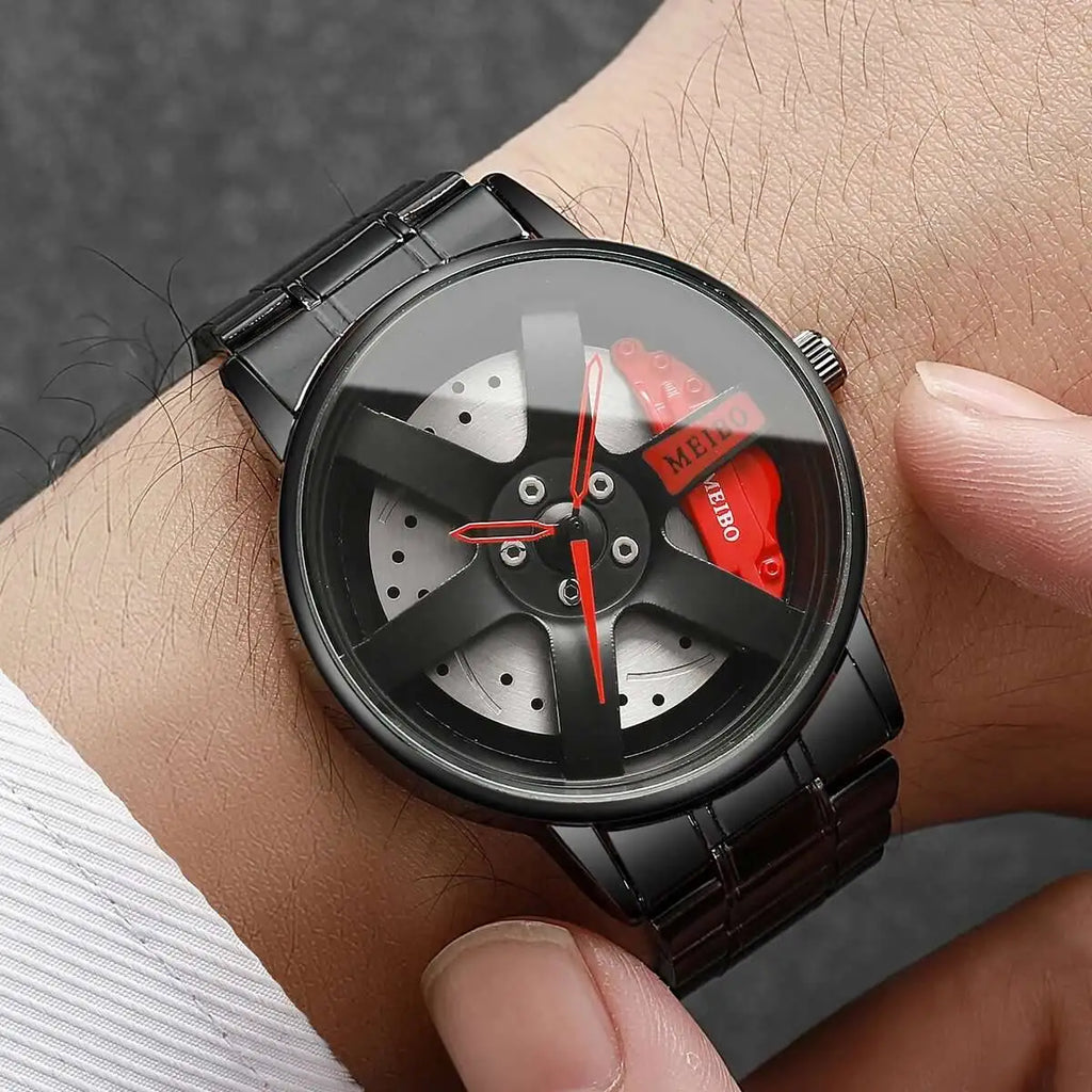 Montre Homme Sport Roue 3D Auto – Bracelet Acier Inoxydable Business Fashion