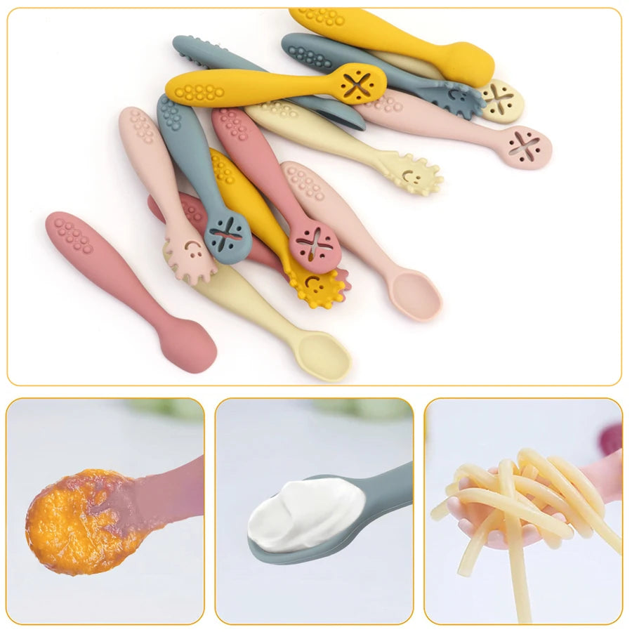 Set de 3 Cuillères d'Apprentissage Bébé – Couverts Ergonomiques pour Tout-Petits
