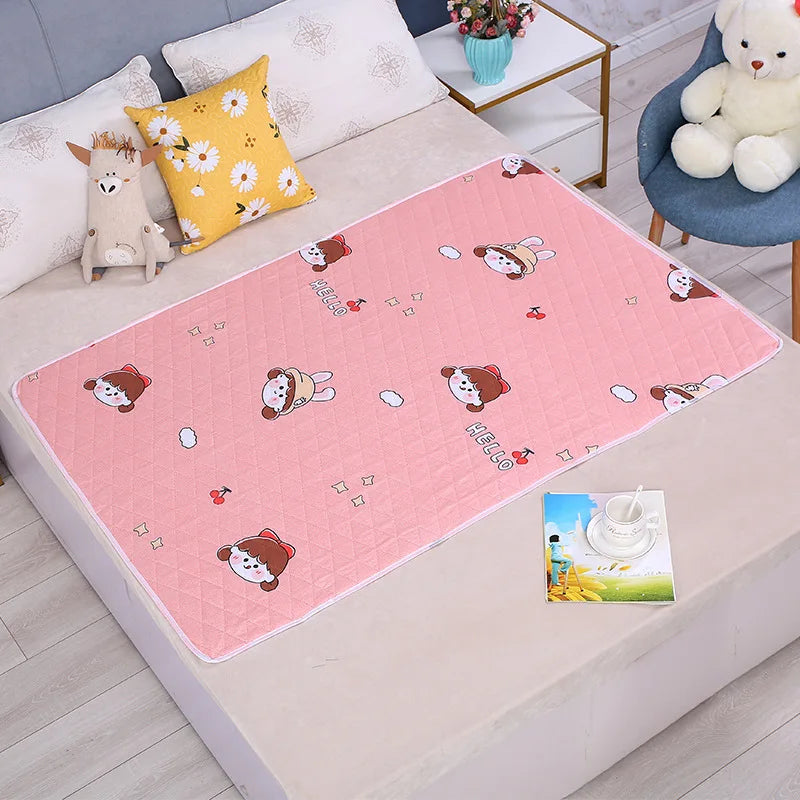 Alèse Imperméable Lavable Bébé Imprimé Cartoon – Protège-Matelas Respirant Anti-Fuite Toddler