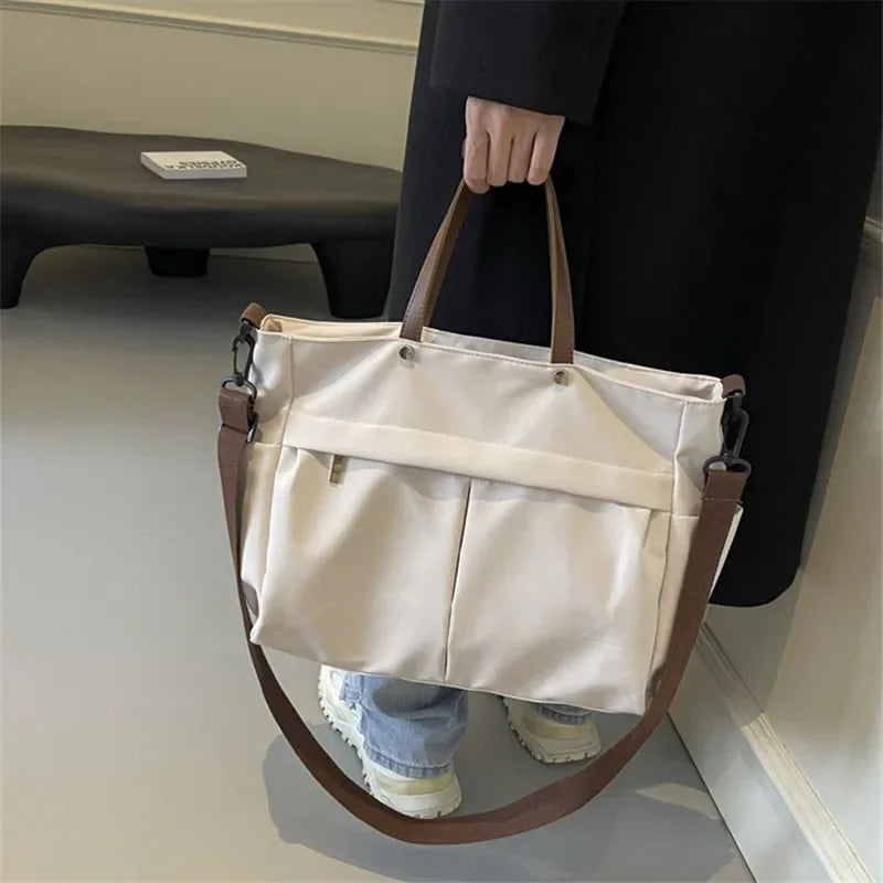Grand Sac Cabas Nylon Femme – Tote Bag Stylish Bandoulière & Épaule | Voyage, Business, Fitness & Shopping | Léger & Résistant