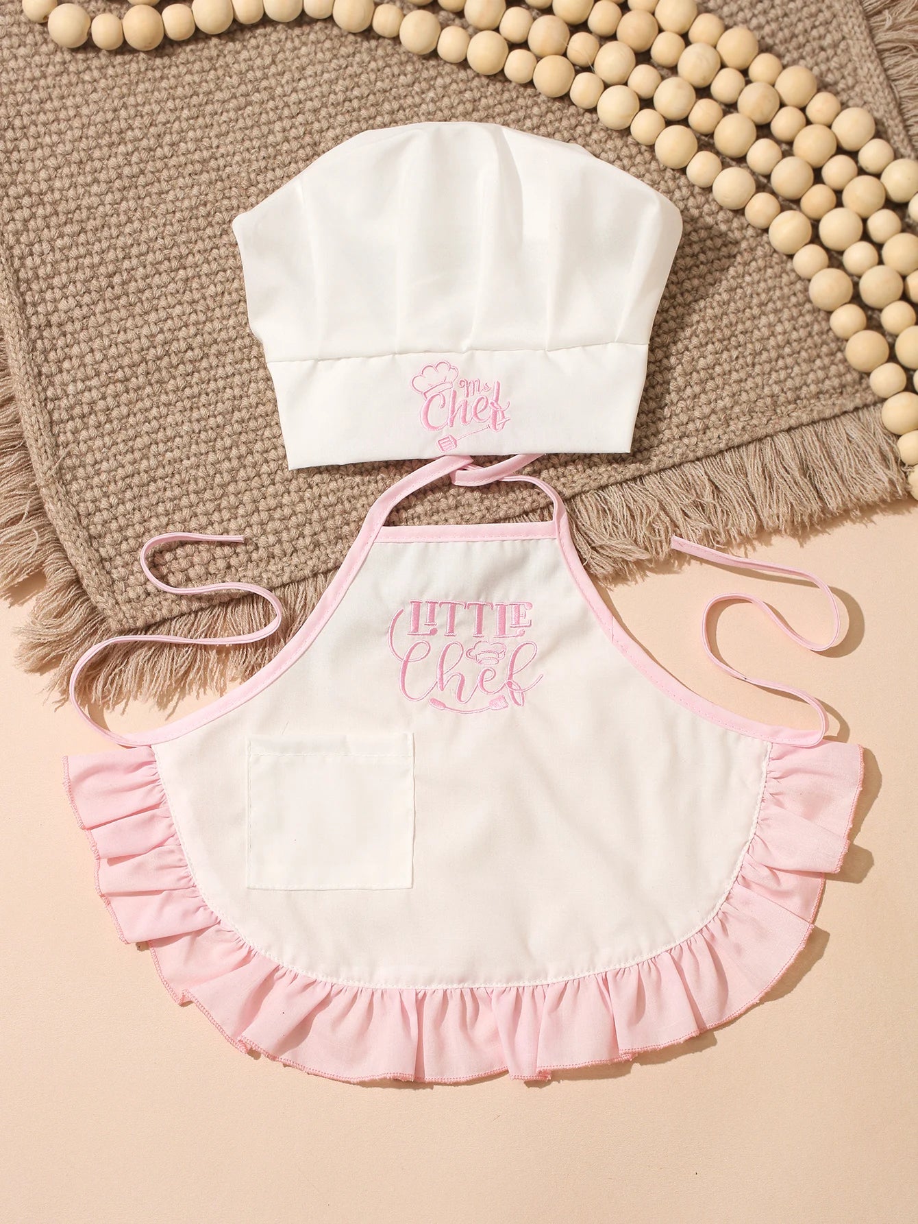 Kit Photo Nouveau-Né Petit Chef – Tablier + Toque Brodés Unisexe Séance Photo Bébé 2 Pièces