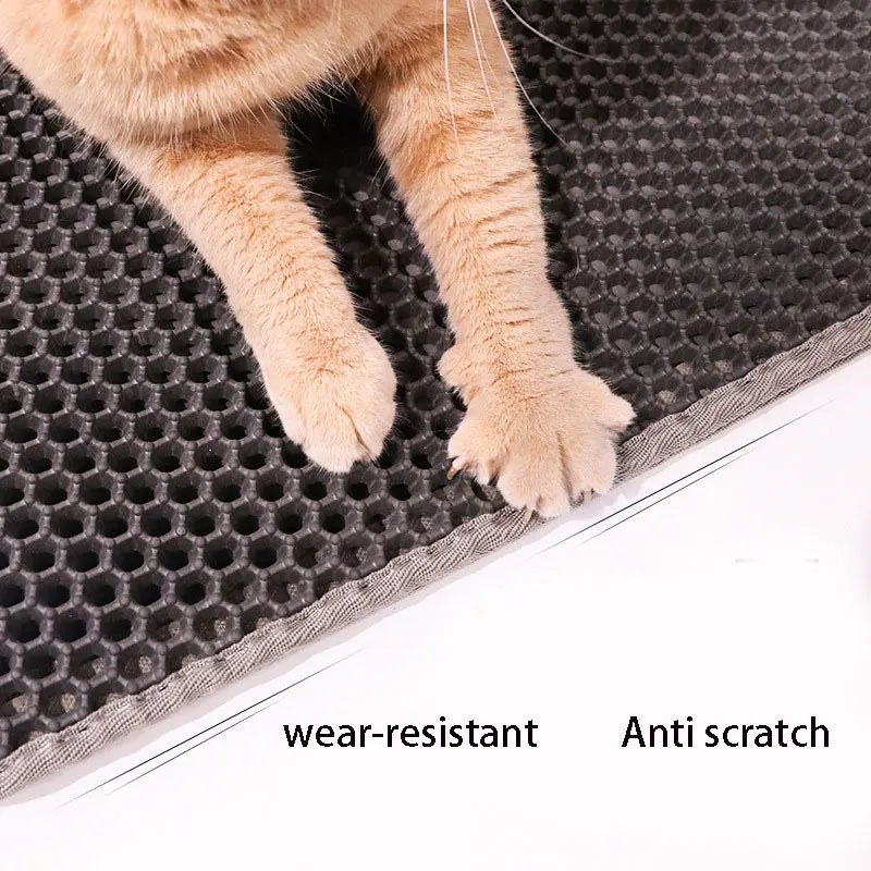 Tapis Litière Chat Double Couche EVA Imperméable Antidérapant – Filtre Sable Lavable Facile à Nettoyer | Accessoires Chat & Chien