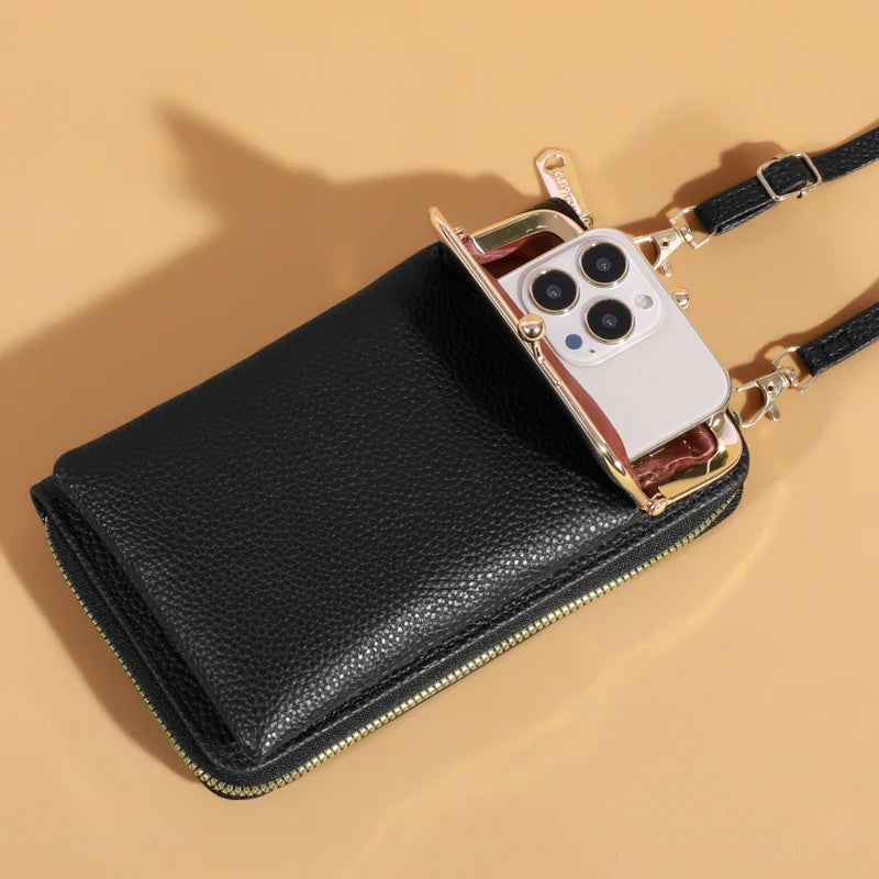 Mini Sac Bandoulière Femme Cuir Mat – Pochette Messenger Clutch Téléphone Tendance