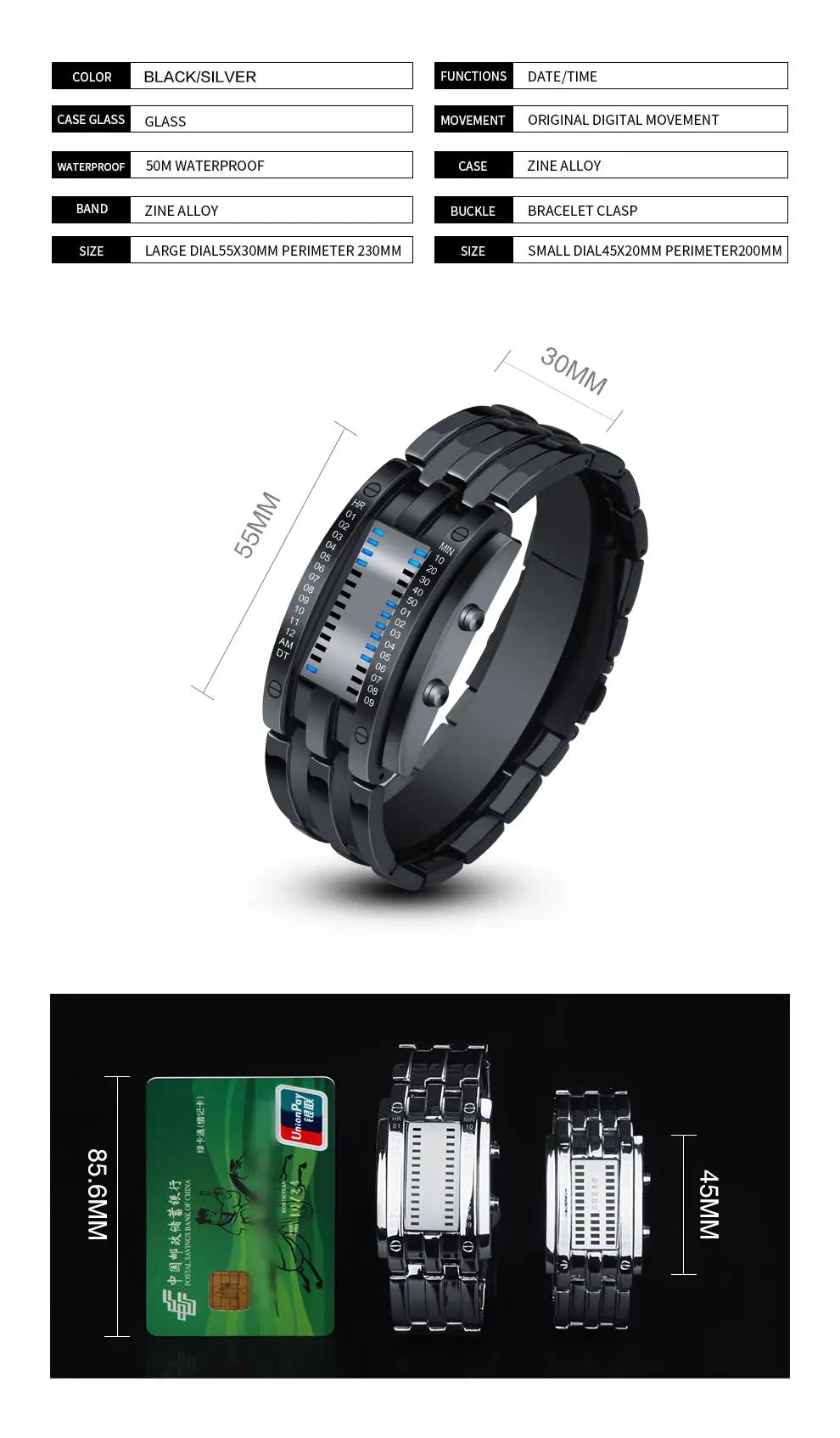 Montre Couple SKMEI 0926 LED Digital – Acier Inoxydable Étanche 5Bar Sport Créatif