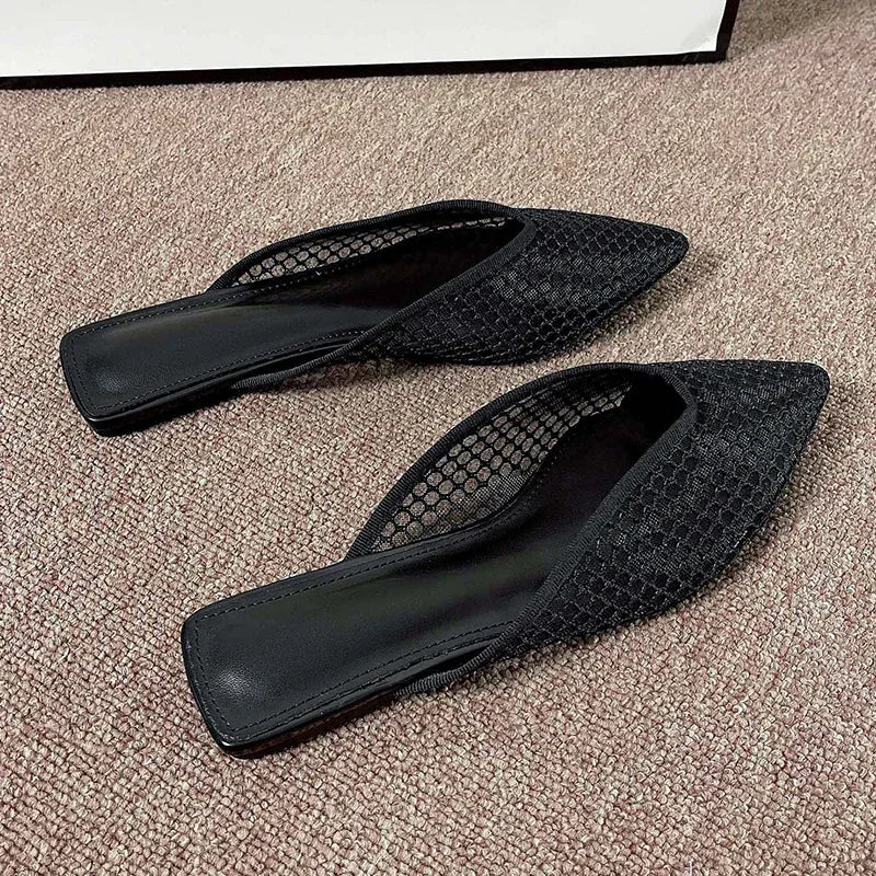 Mules Mesh Pointed Toe Slingback Femme 2025 – Respirantes Casual Slides Flip-flops Été