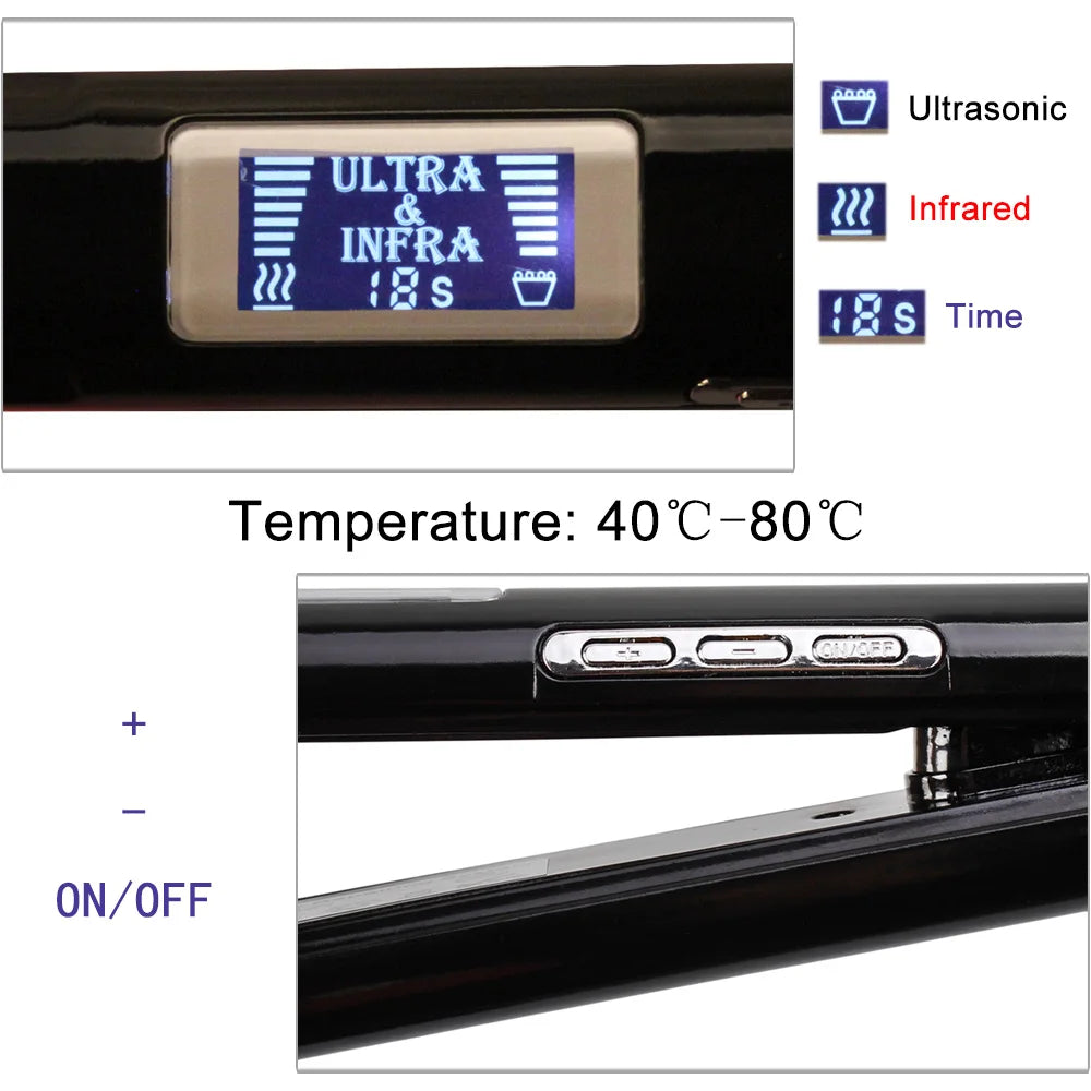 Lisseur Cheveux Professionnel Infrarouge & Ultrasonique – Soin à Froid, Traitement Cheveux Abîmés Frissés & Secs | Fer à Lisser