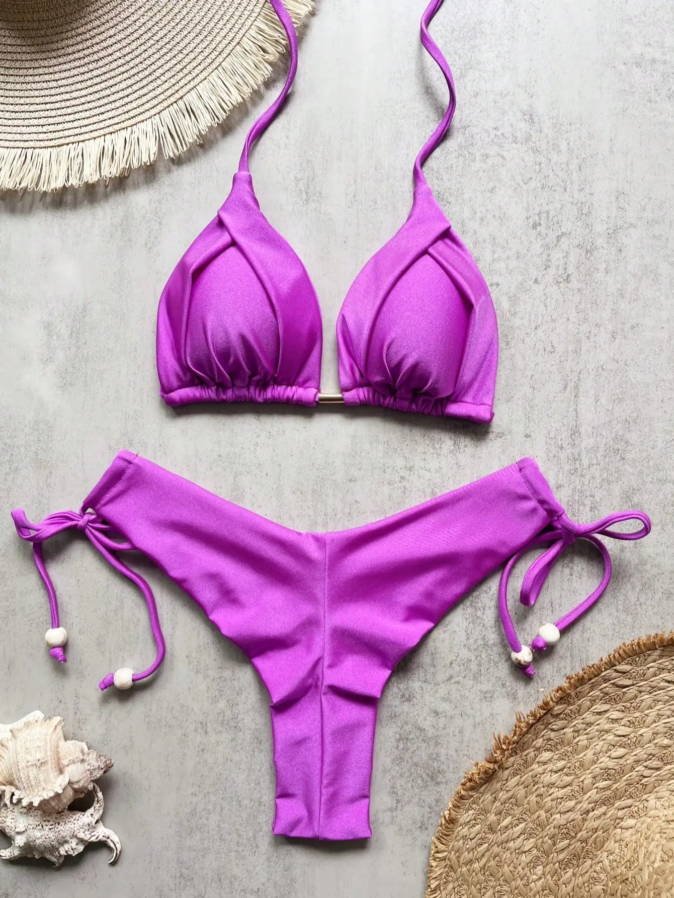 Bikini Femme Triangle Brésilien Push-Up – 13 Coloris | Maillot de Bain 2 Pièces Sexy Plage Été
