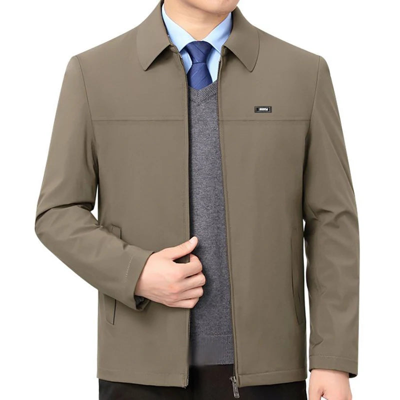 Blazer Homme Luxe Business Casual Zippé Uni Qualité Premium Bureau Manteau Printemps Automne Grande Taille 3XL – Veste Élégante Mode | Mode Homme Premium