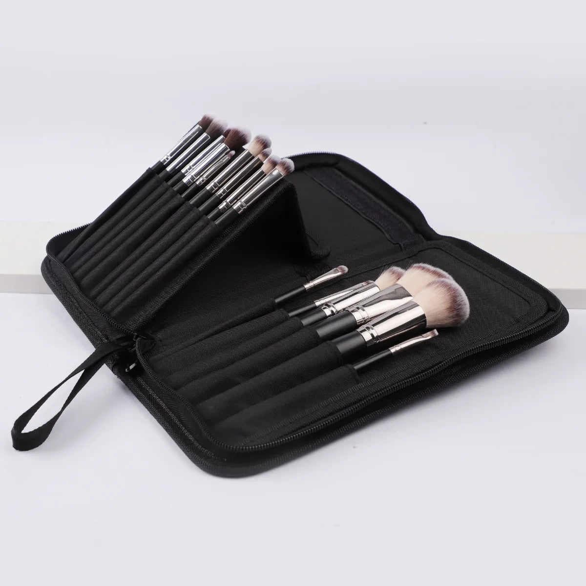 Pochette Pinceaux Maquillage 14/23/29 Trous – Organisateur Oxford Noir Waterproof | Trousse Pinceaux Portable Professionnel