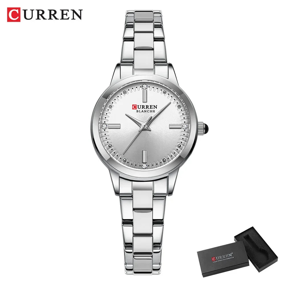 Montre Femme Luxe CURREN Dorée Quartz Acier Inoxydable – Étanche Élégante Minimaliste